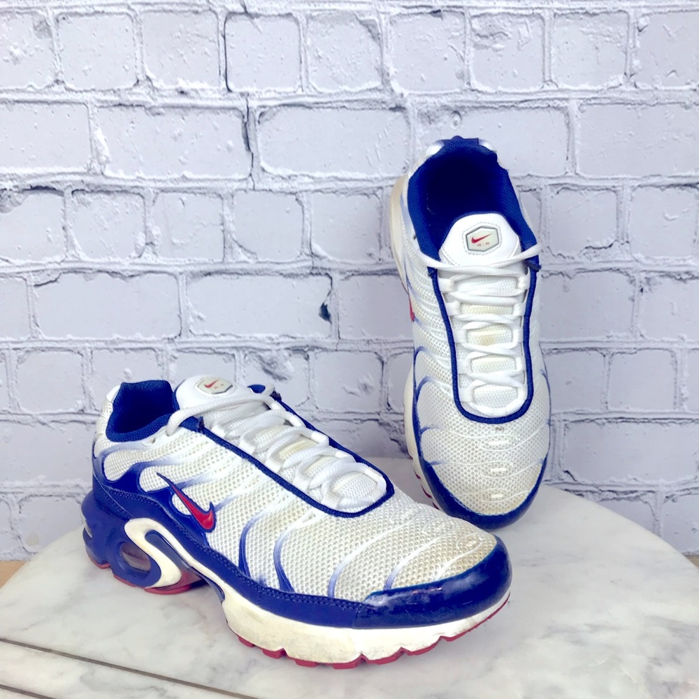 Nike Air Max Plus Grade School USA Mens Red White Blue Sneakers Sz 7Y CK0003-100